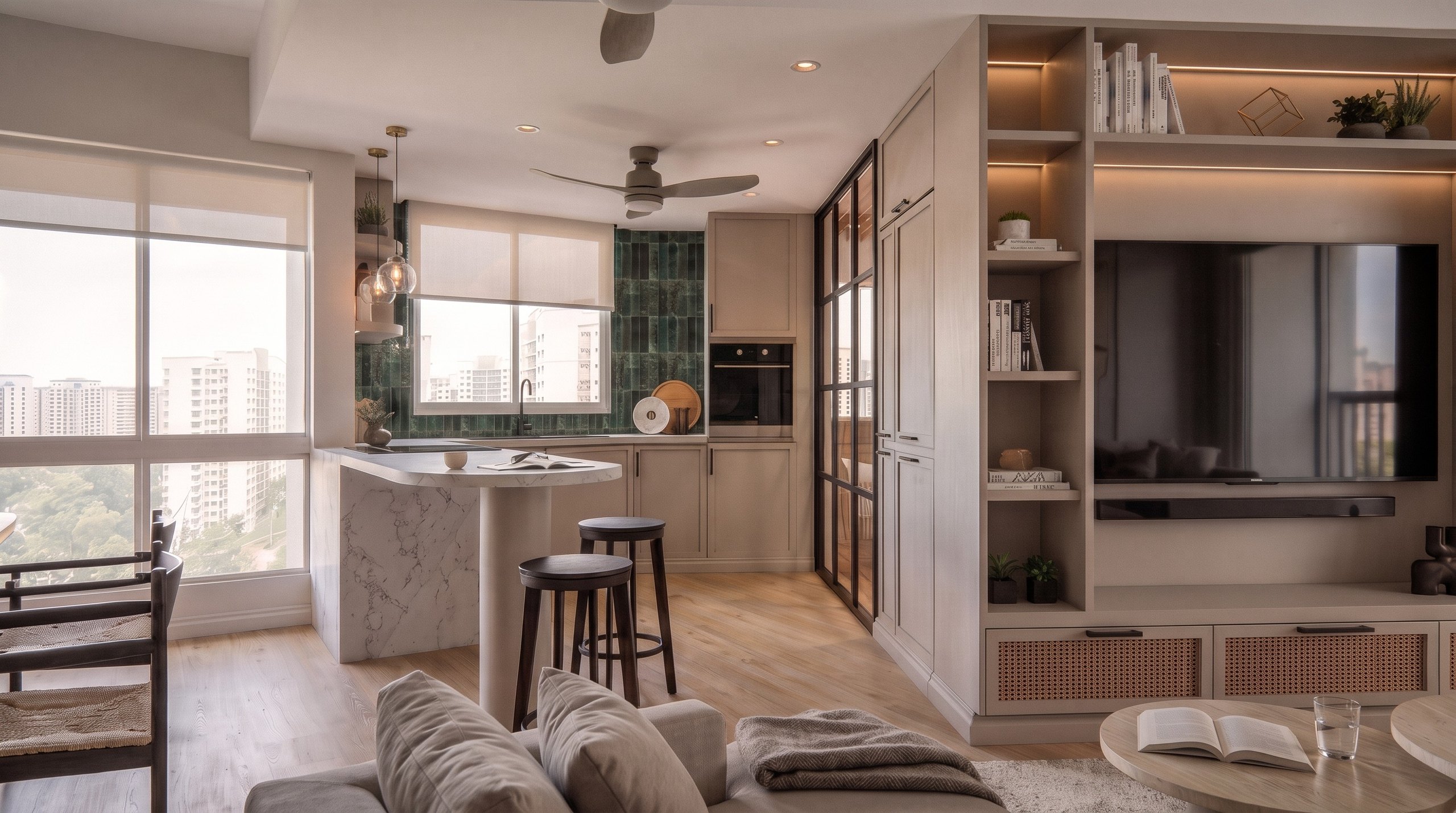 Emerald Garden, Living and kitchen · Condominium