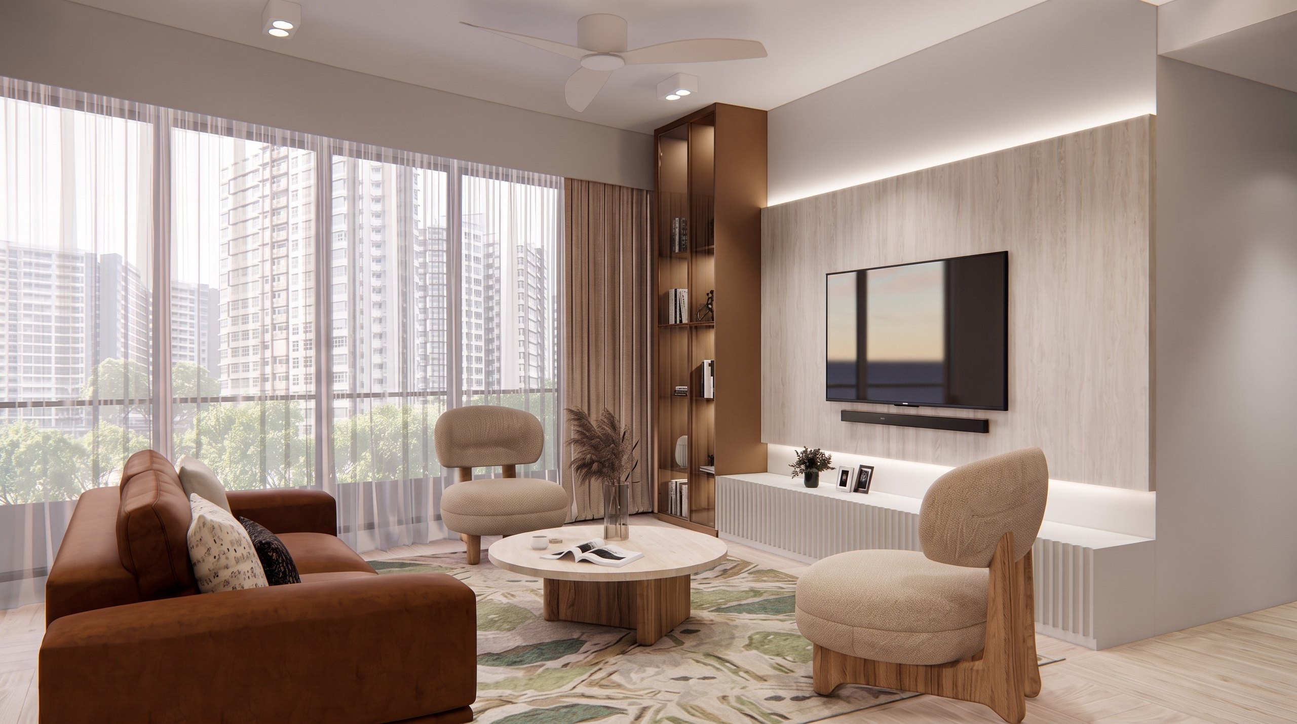 Waterplace, Living Area · Condominium
